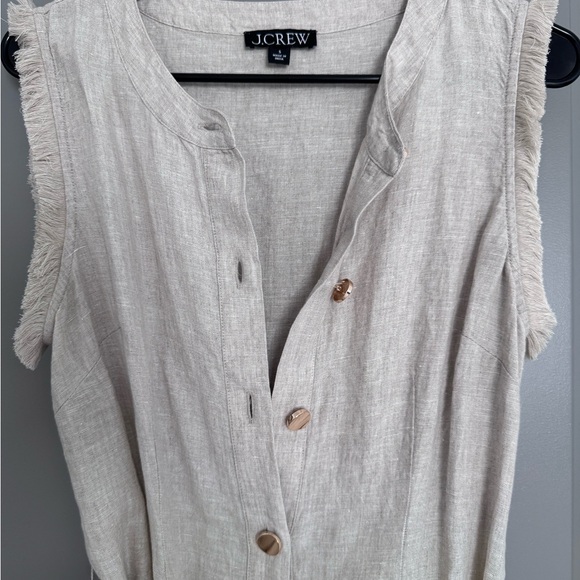 J crew linen dress in beige size small - Picture 4 of 4